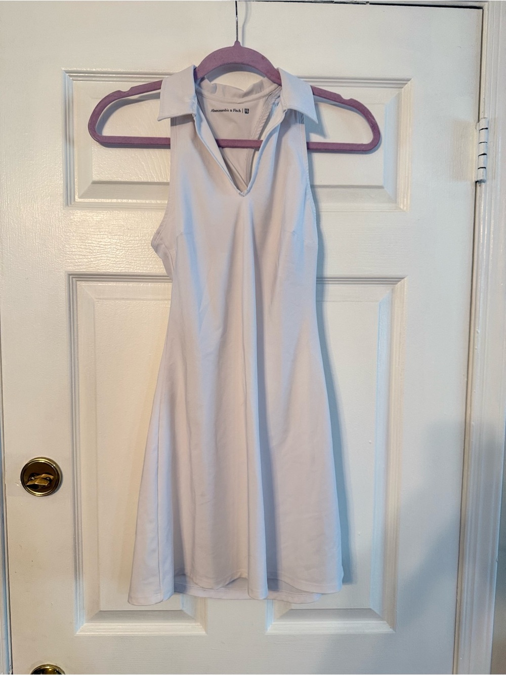 Abercrombie & Fitch Light White Athletic Sleeveless Collared Mini Dress